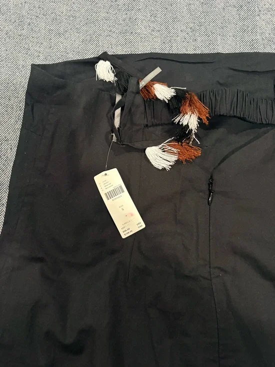 Anthropologie The Hartley Shift Mini Dress black fringe | color: black | size: S - Picture 6 of 9